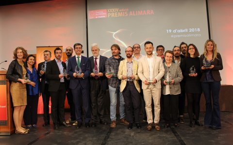 Els guardonats, després del lliurament de premis. FOTO: CEDIDA.