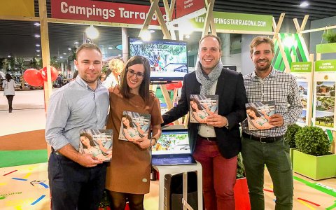 Una imatge de l'stand de Càmpings de Tarragona durant el Saló de Barcelona. FOTO: CEDIDA.