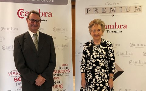 Rubén Foguet, de Grup Denis i Laura Roigé, presidenta de la Cambra de Comerç de Tarragona.