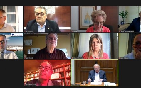 Una imatge de la videojornada d'aquesta tarda a la Cambra de Reus. FOTO: CEDIDA.