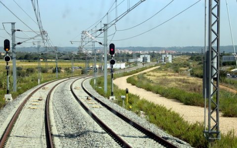Una imatge del ramal d'enllaç entre el Corredor Mediterrani i l'estació del Camp de Tarragona. FOTO: ACN.