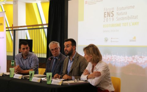 Compareixença del director general de Turisme, Octavi Bono, i l'alcalde de Deltebre i president del Patronat de Turisme de la Diputació de Tarragona, Lluís Soler. FOTO: ACN.