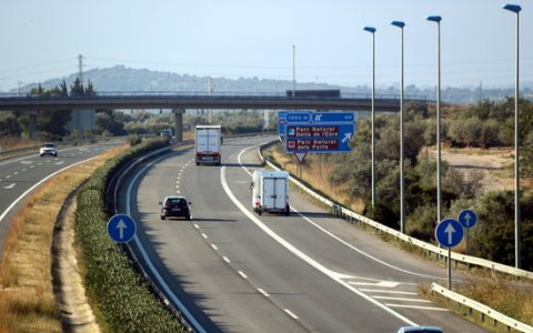 Una imatge d'un tram de l'AP-7 sense peatges al Baix Ebre. FOTO: ACN.