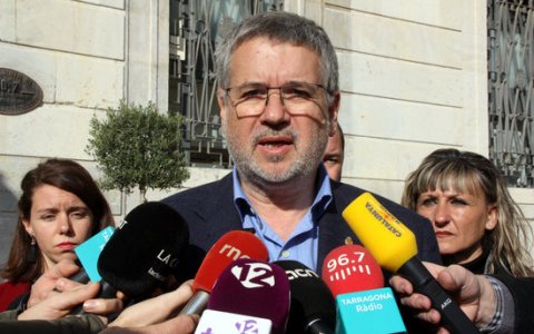 L'alcalde Pau Ricomà després de la junta de portaveus. FOTO: ACN.