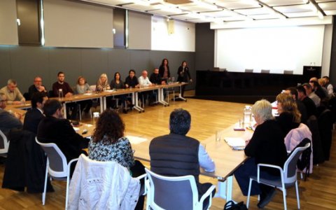 Reunió de Calvet amb els alcaldes dels municipis per on passa la C-12. FOTO: ACN.