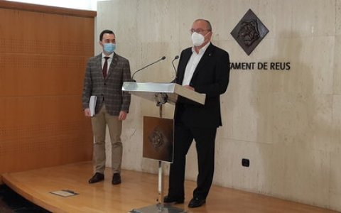 L'alcalde de Reus, Carles Pellicer, i el regidor Daniel Rubio durant la presentació del projecte. FOTO: ACN.