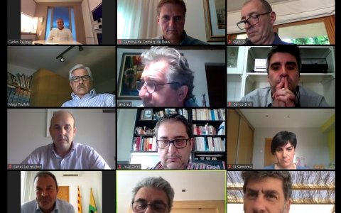 Un moment de la reunió telemàtica per donar suport al programa. FOTO: CEDIDA.