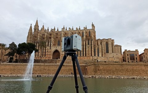 Una imatge de l'escàner làser que permet crear el núvol de punts per a fer la reconstrucció 3D. FOTO: CEDIDA.