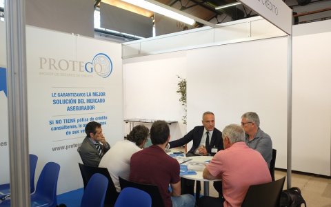Protego, única empresa de su sector que participó en la feria IMEX Tarragona con un stand propio. FOTO: CEDIDA.
