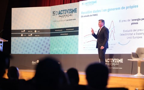 Antoni Cañete, president de PIMEC, durant la seva intervenció.