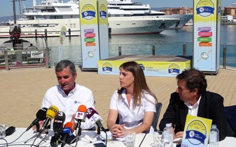 La roda de premsa de l'equip directiu de Port Tarraco.