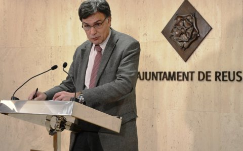 El portaveu del consistori, Joaquim Enrech, durant la compereixença.