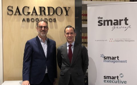 Toni Solé (Smart Group) amb Iñigo Sagardoy (Sagardoy Abogados). FOTO: CEDIDA.